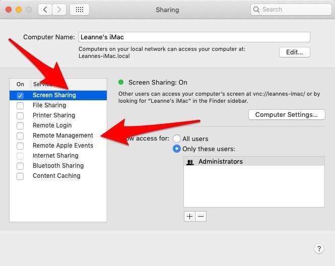Apple-Screen-Sharing aktivieren