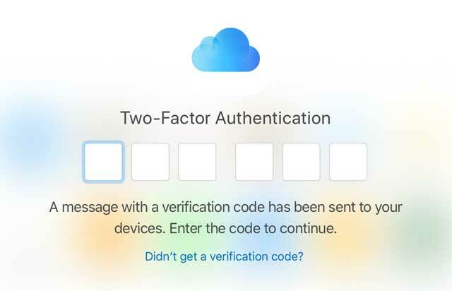 autenticazione a due fattori per iCloud.com