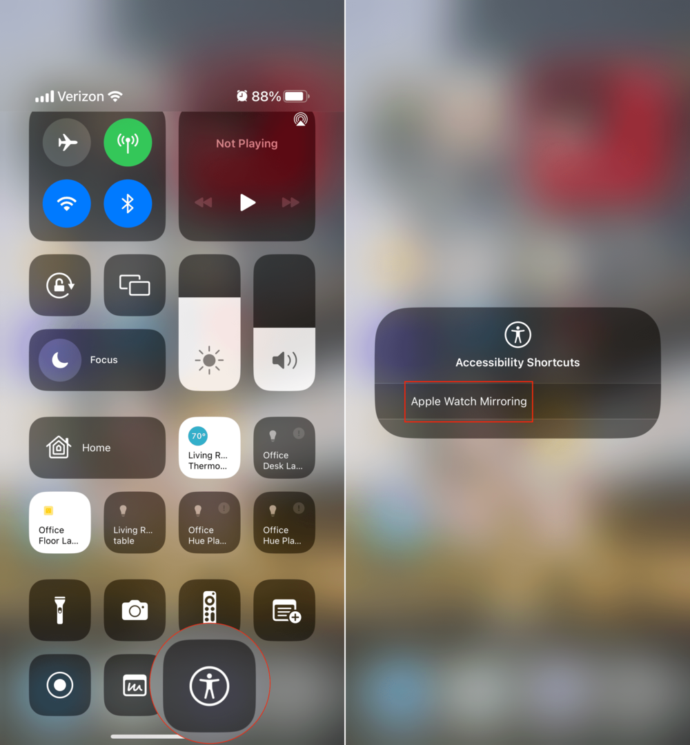 Ako používať Apple Watch Mirroring z Control Center