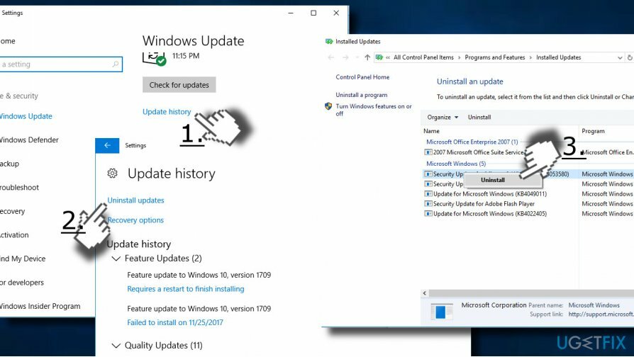 Desinstalar las actualizaciones de Windows