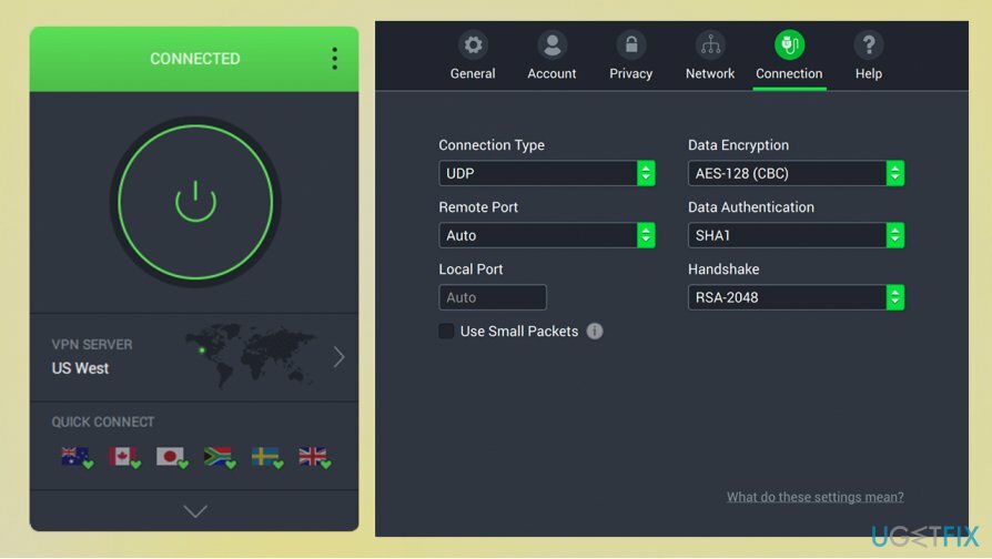 Privates Internet-Zugangs-VPN verwenden