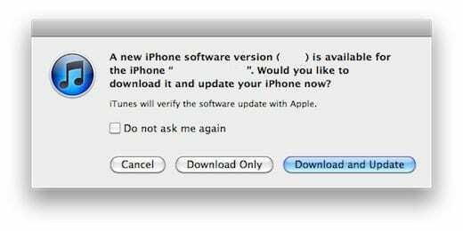iOS iTunes atnaujinimas