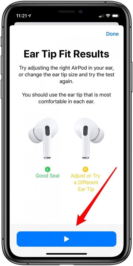 δοκιμή προσαρμογής airpods