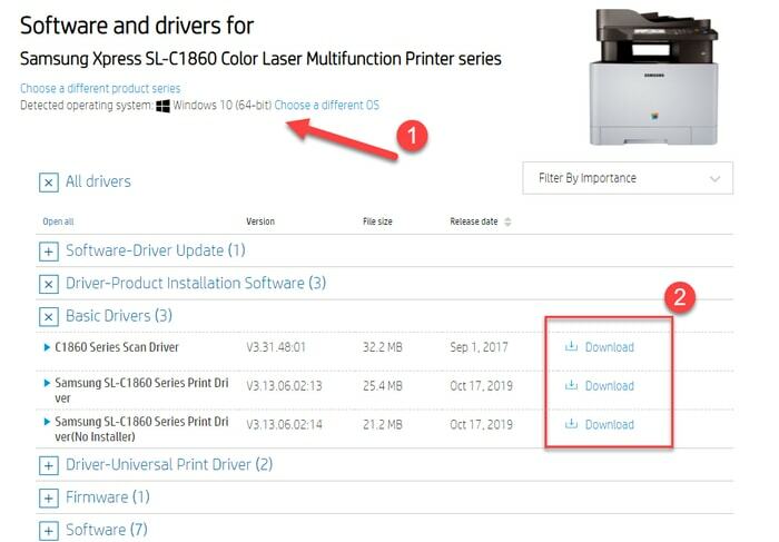 Scarica il software del driver della stampante Samsung