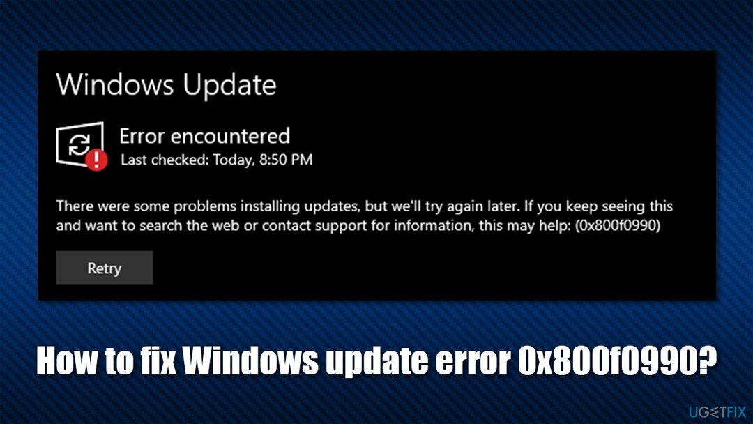 Windows 업데이트 오류 0x800f0990을 수정하는 방법?