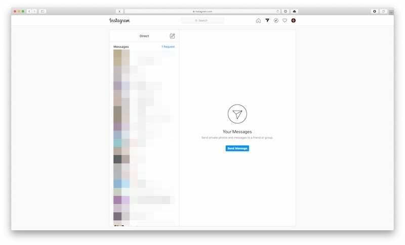 Instagram DM operētājsistēmā MacBook