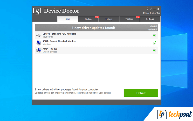 Device Doctor - תוכנת עדכון מנהלי התקנים
