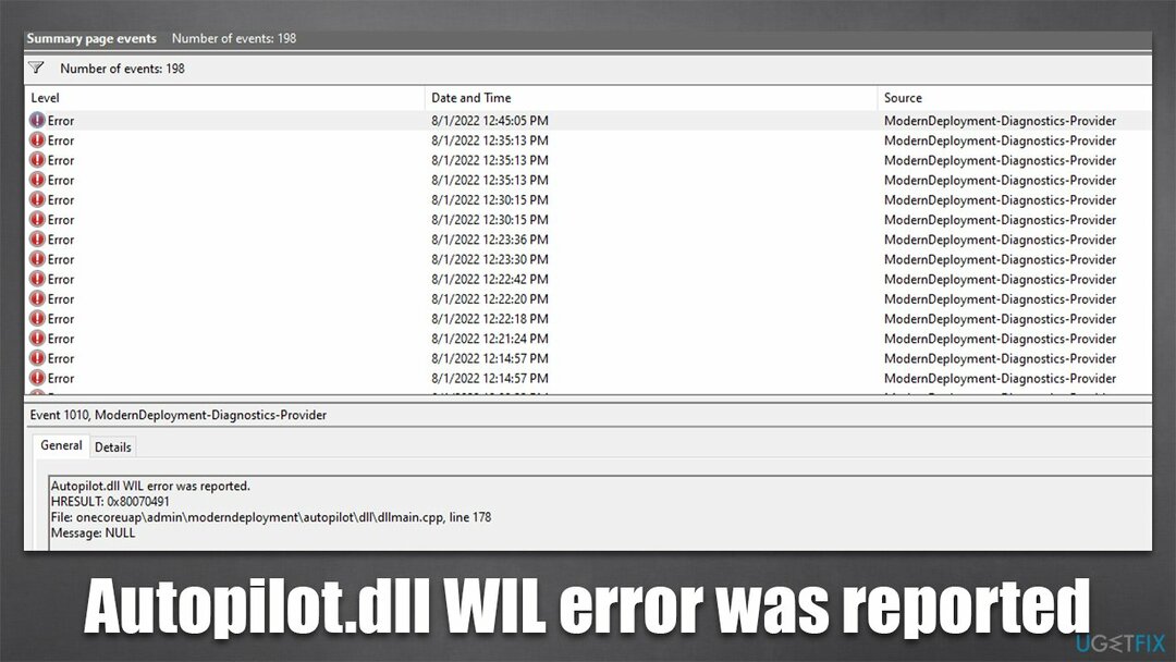 Windows에서 " Autopilot.dll WIL 오류가 보고되었습니다" 를 수정하는 방법?
