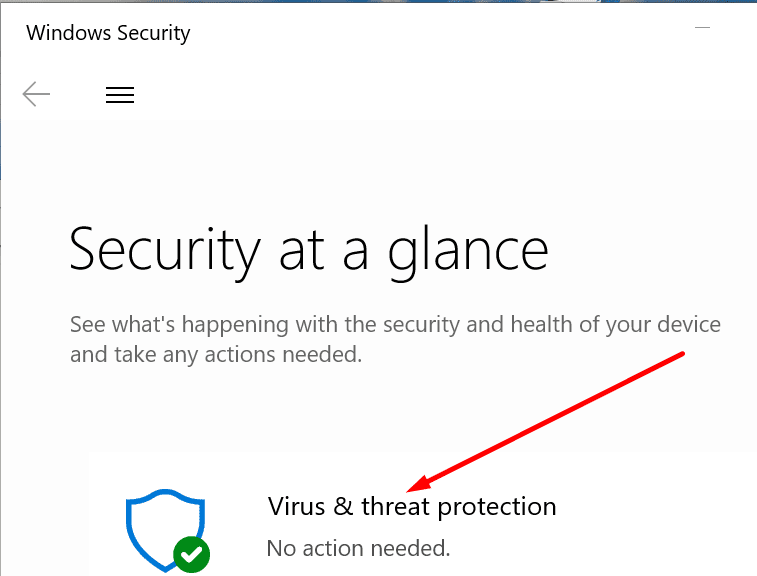 הגנה מפני איומי וירוס Windows Security