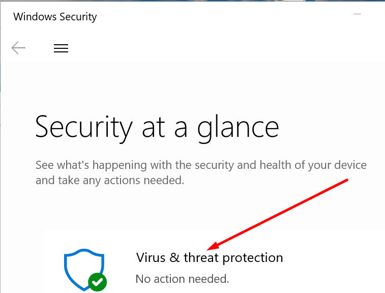 protección contra amenazas de virus seguridad de windows