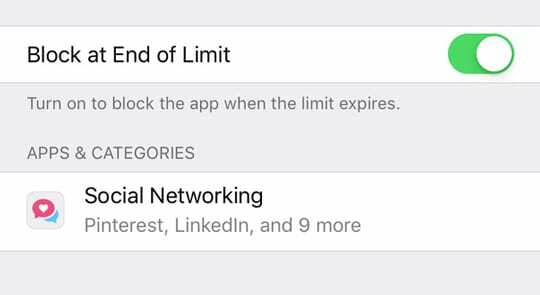 iOS Screen Time App Limit Blokker ved slutten av grensen