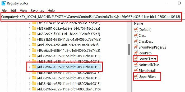 LowerFilters-Upperfilters-Registry-Editor