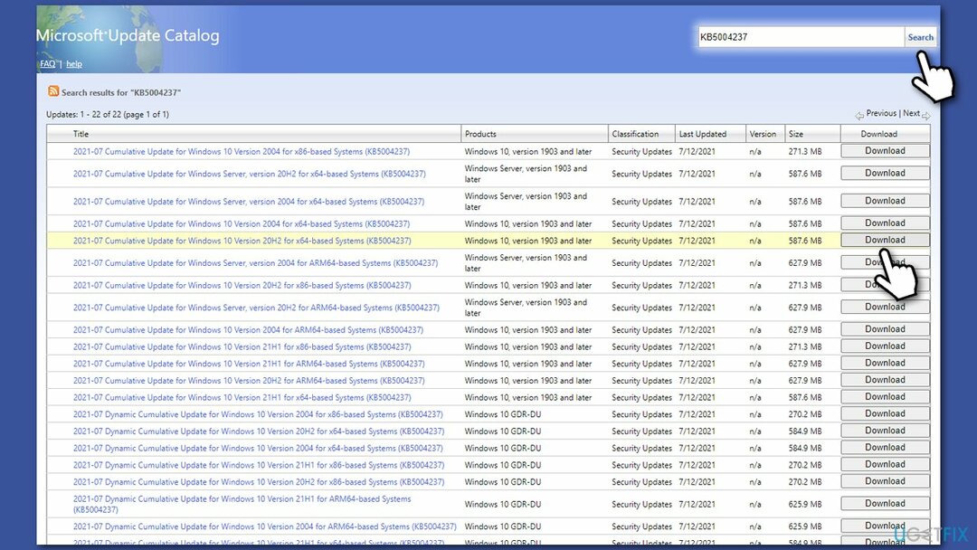 Installer opdatering manuelt