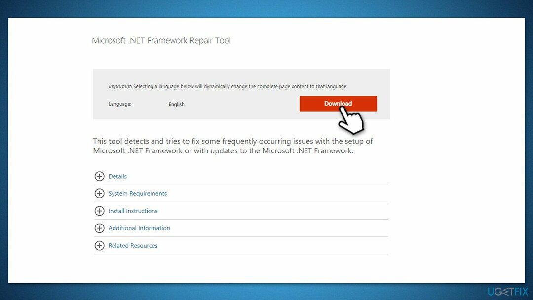 Download NET Framework reparationsværktøj