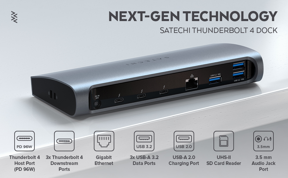 Bästa tillbehören för M2 Mac Mini - Satechi Thunderbolt 4 Dock