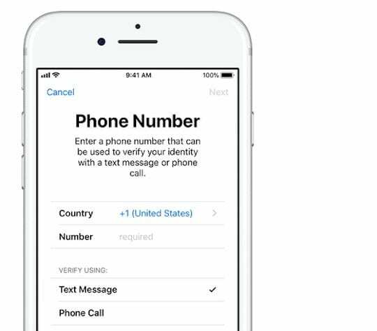 iPhone 2FA-konfiguration och Google Voice