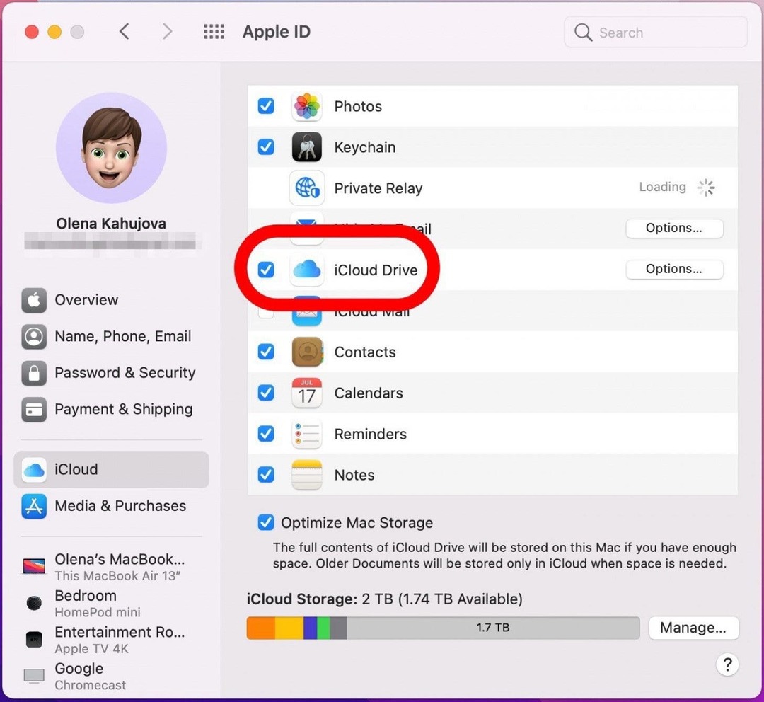 Kutuyu işaretlemek için tıklayın - macbook pro'yu yedekleyin, bilgisayarı icloud'a yedekleyin