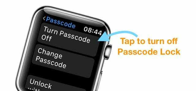 Apple Watch Einstellung für Passcode-Sperre deaktivieren