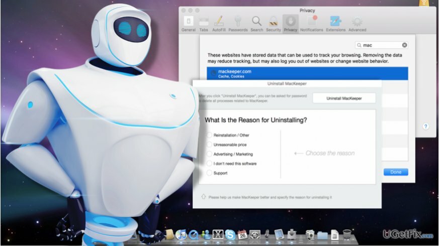 O imagine a procesului de eliminare MacKeeper