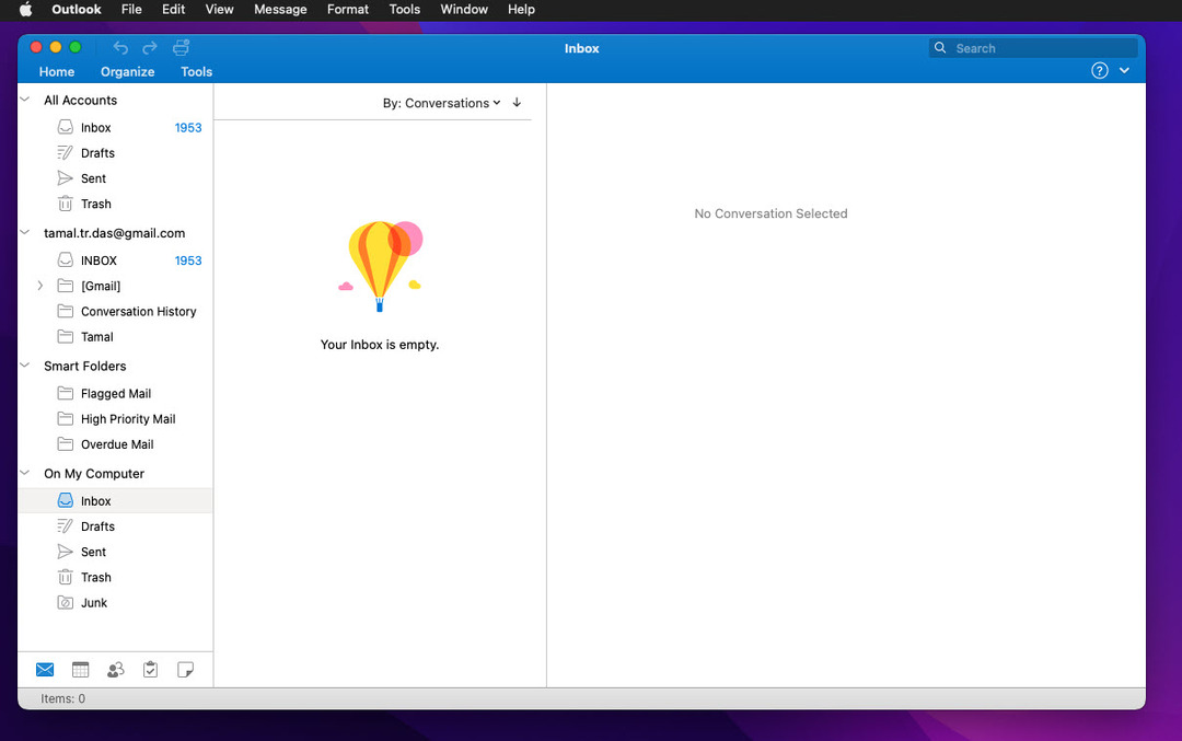 واجهة المستخدم البسيطة والأنيقة لتطبيق Outlook الجديد لنظام التشغيل Mac