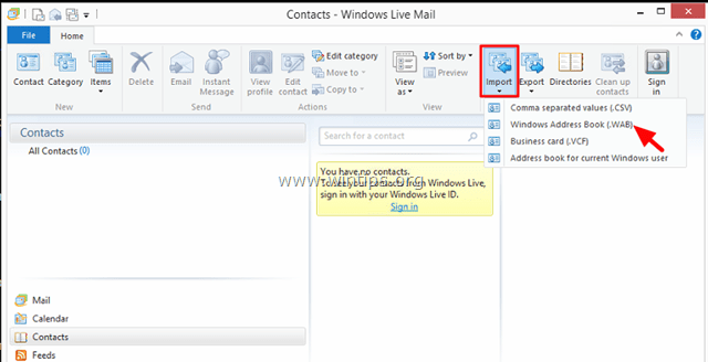 Outlook Express Адресна книга към Windows Live Mail