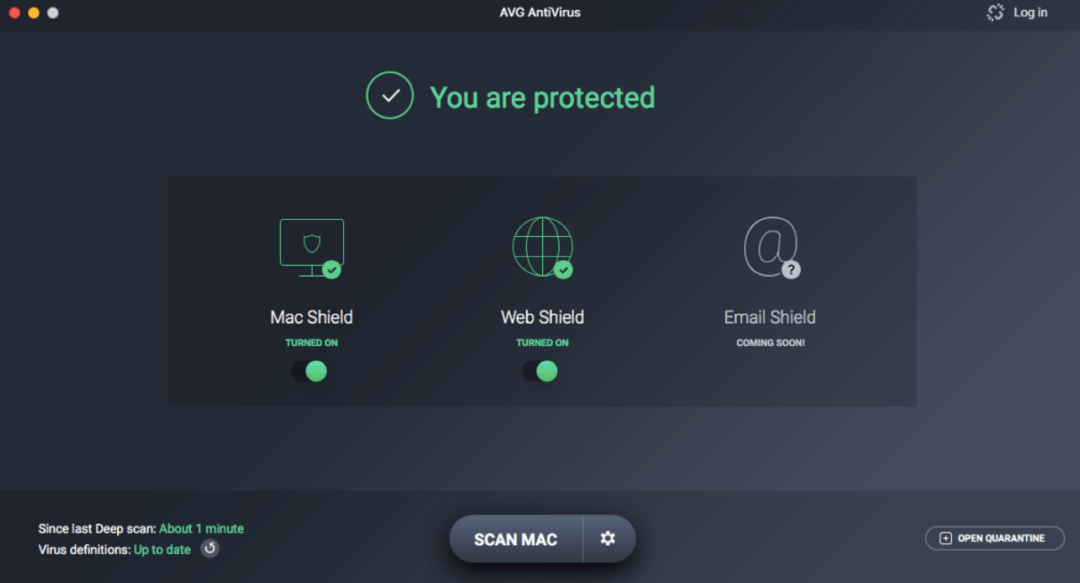 Antivirus gratuit AVG pour Mac