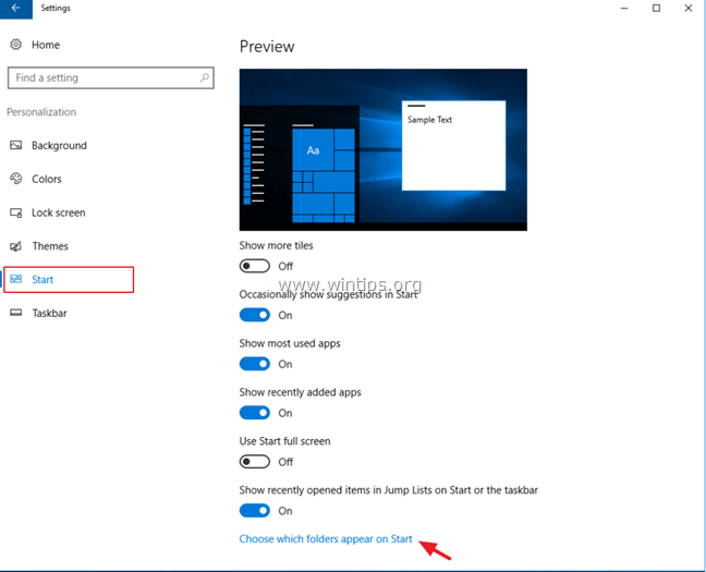 Zakázat ikonu Nastavení Windows 10