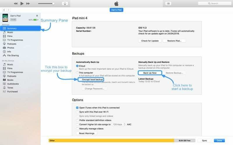 Come fare un backup di iTunes