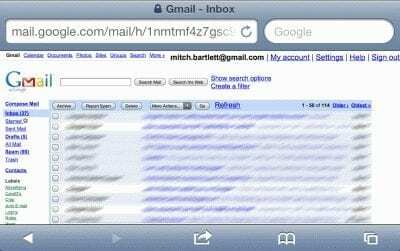 Versiunea pentru desktop a Gmail pe iOS