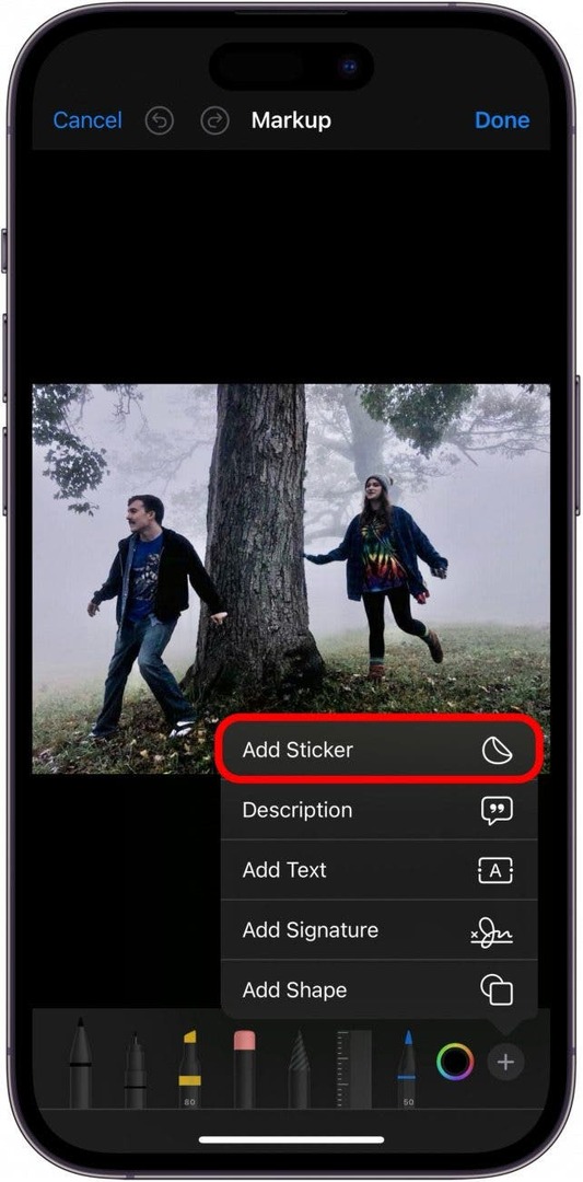 iPhone 14에서 사진에 스티커를 추가하는 방법