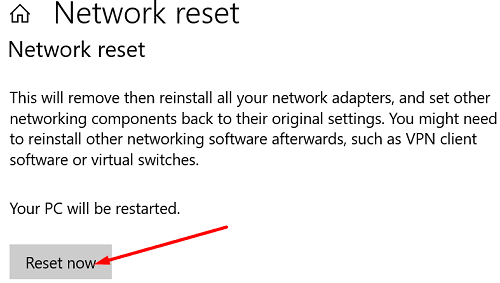 réseau-reset-windows-10