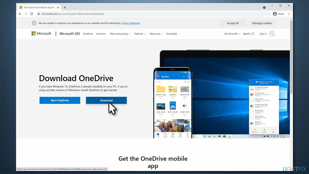 Переустановите OneDrive