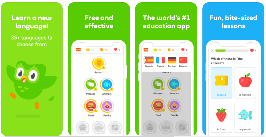 Duolingo - საუკეთესო უფასო ენის შემსწავლელი აპლიკაცია