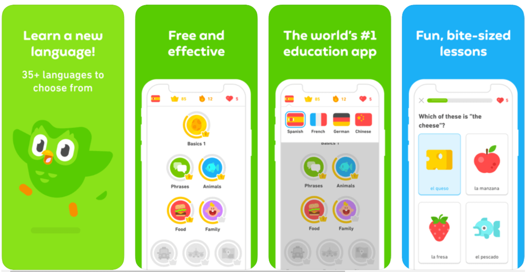 Duolingo - Melhor Aplicativo Gratuito de Aprendizagem de Línguas