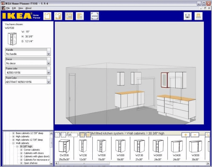 Planejador de cozinha 3D Ikea