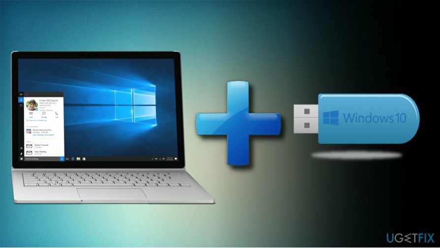 Windows 10 yükleme medyasına sahip USB