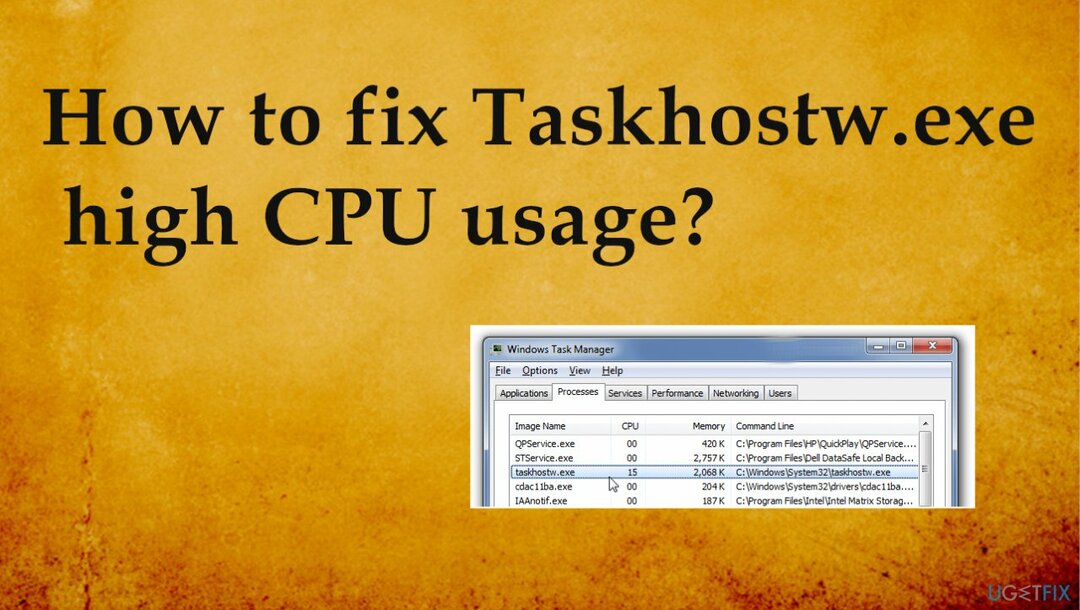 Проблемы Taskhostw.exe приводят к высокой загрузке ЦП