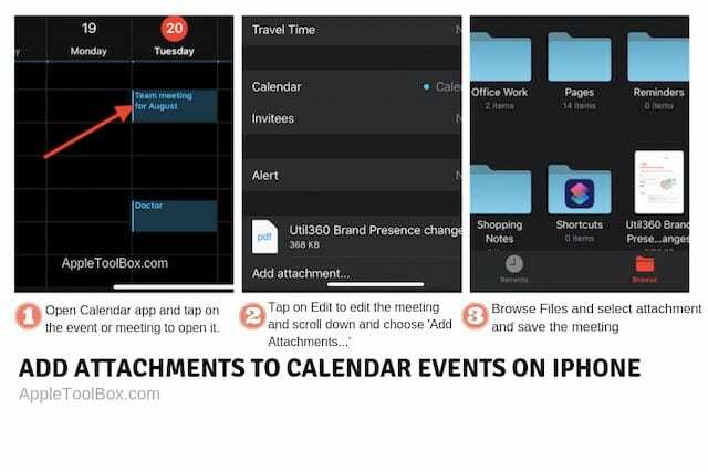 Добавляйте вложения к событиям календаря iPhone за 3 простых шага