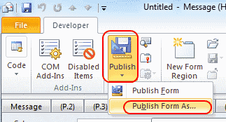 Outlook 2010 publier le formulaire en tant que