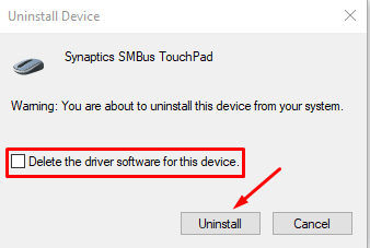 Exclua o software do driver deste dispositivo
