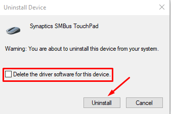 Eliminar el software del controlador de este dispositivo