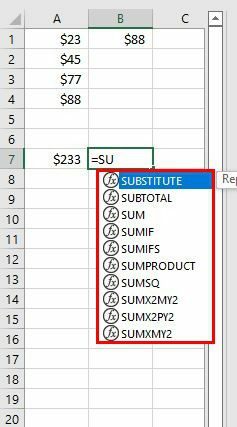 Excel formules