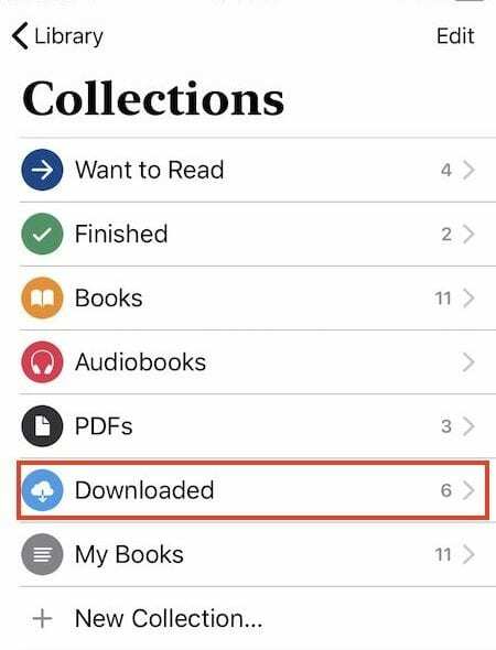 iOS 12 Books 앱에서만 다운로드한 책을 보는 방법