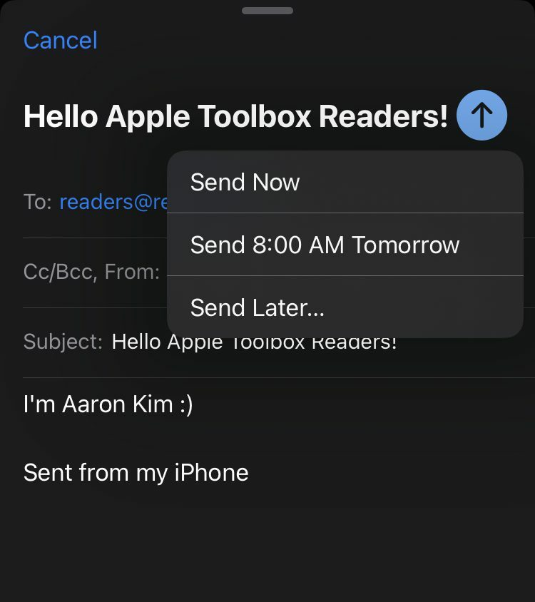 iOS 16 Sähköpostien ajoittaminen