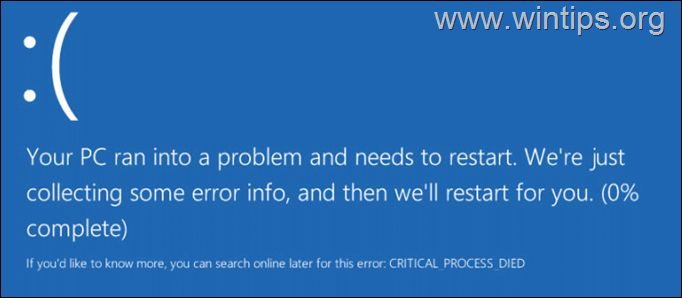 KRITISK PROCESS DÖD bsod-fel windows 10