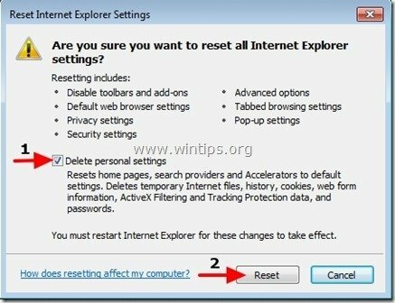 återställ internet explorer - wintips.org