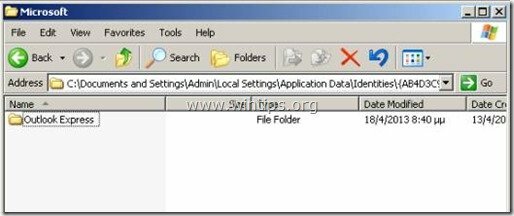 Outlook Express folder - wintips.org