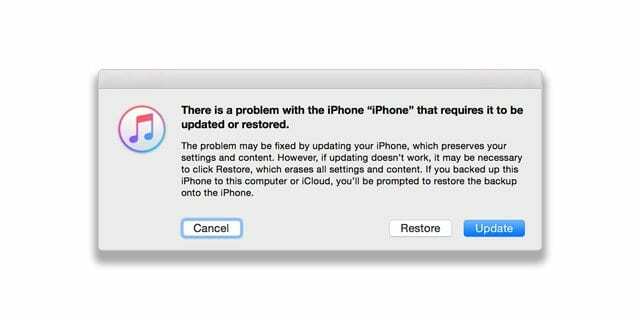 iPhone 또는 iPad의 문제. 복원 또는 업데이트. 복구 모드의 장치