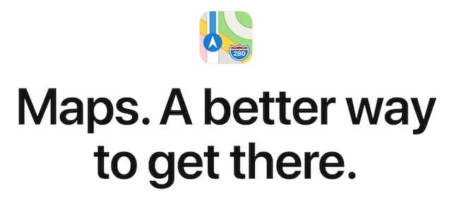 Logo i slogan Apple Maps.