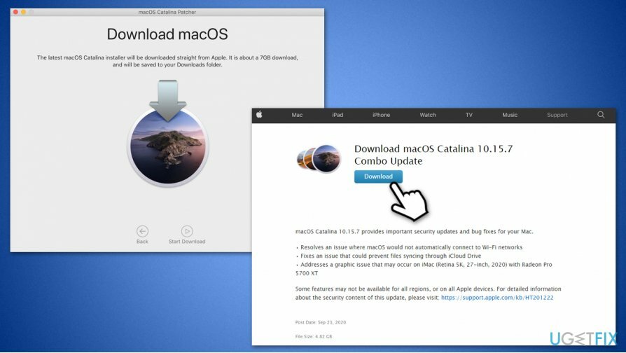 Descargue la actualización combinada macOS 10.15.7